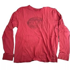 Life Is Good Game On Red Long Sleeve Shirt Size Medium